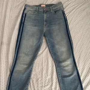 MOTHER Stunner Zip Ankle Step Fray Skinny